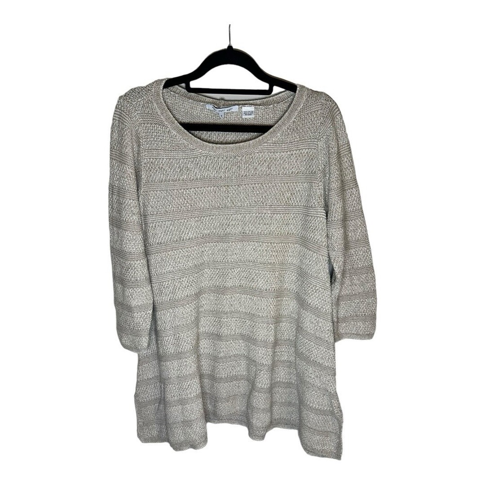 Eight Eight Eight Pullover Sweater Womens S Beige Cotton Long Sleeve Crew Knit